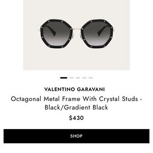 Valentino black/gold sunglasses with crystals